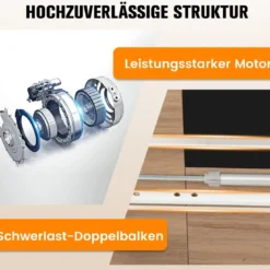 140 x 70 cm Elektrischer Höhenverstellbarer Schreibtisch Natur