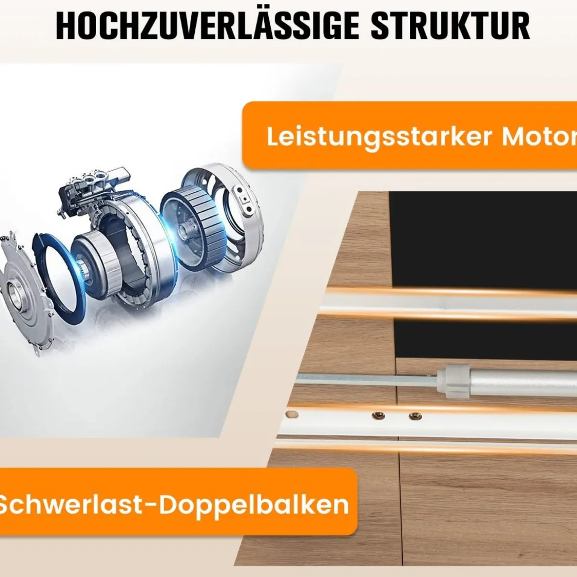 140 x 70 cm Elektrischer Höhenverstellbarer Schreibtisch Natur