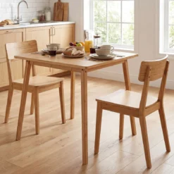 70 x 70 cm Esstisch aus Bambus Quadratischer Holztisch Küchentisch für 2-4 Personen Natur