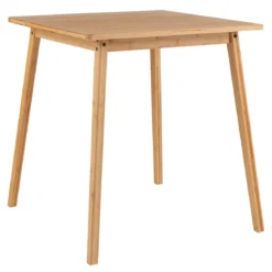 70 x 70 cm Esstisch aus Bambus Quadratischer Holztisch Küchentisch für 2-4 Personen Natur