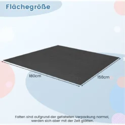 180 x 150 cm Garage Bodenmatte Rutschfeste & Wasserabweisende Ölmatte Garagenmatte
