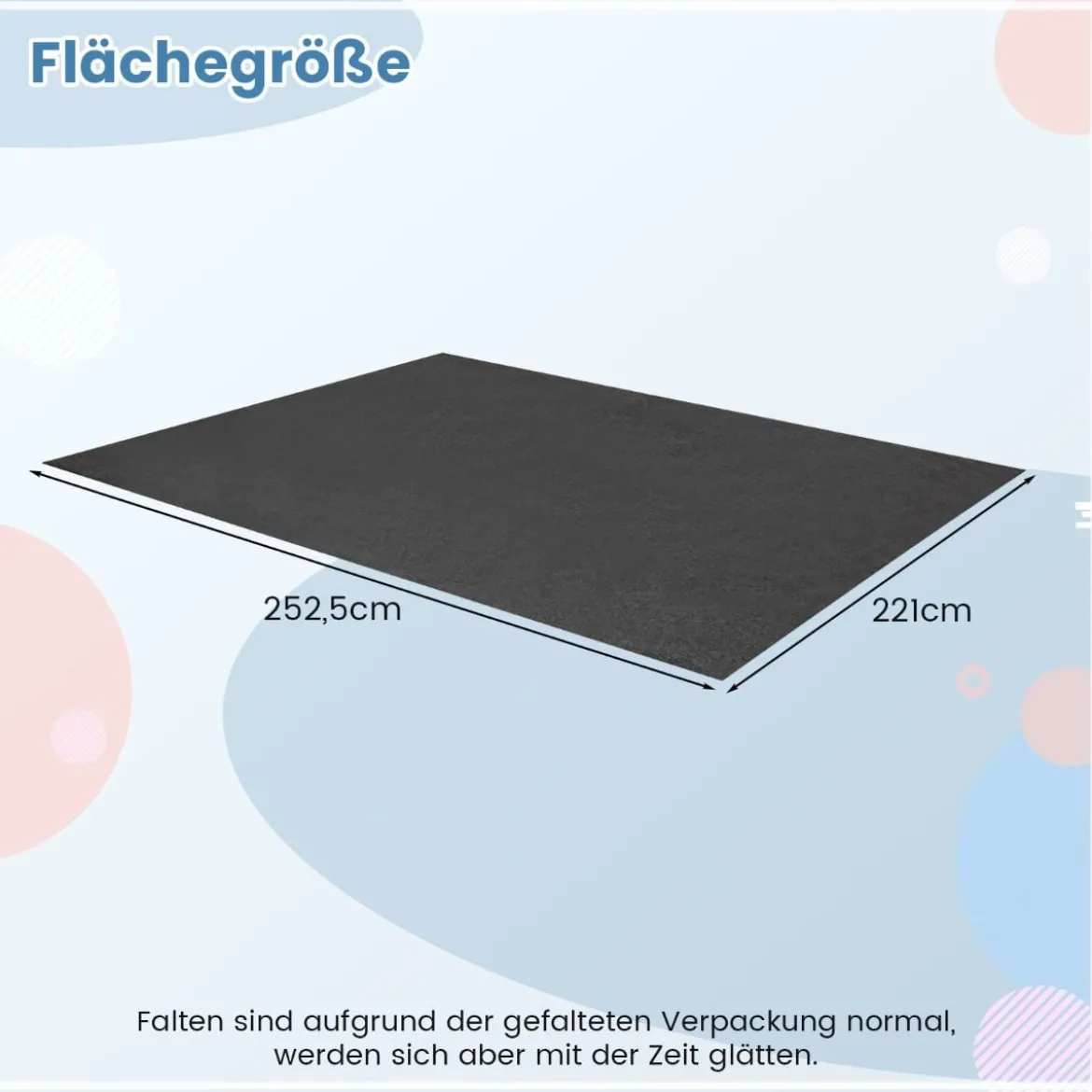 252,5 x 221 cm Garage Bodenmatte Rutschfeste Wasserabweisende Ölmatte Antirutschmatte