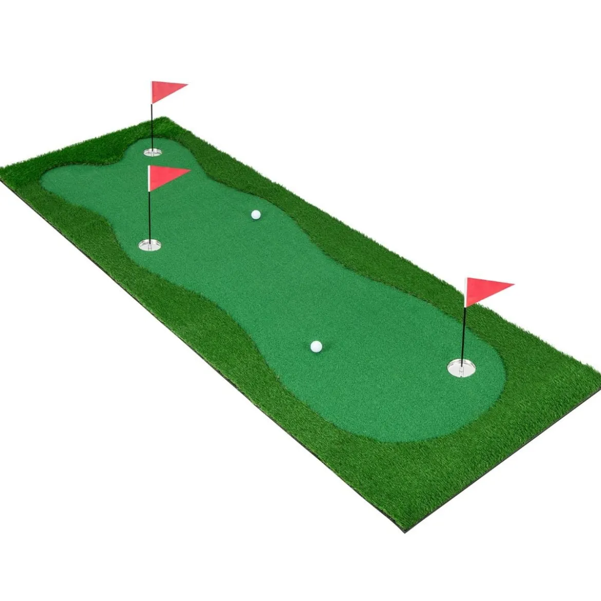 300 x 100 cm Golf Puttingmatte Golfmatte mit Kunstrasen Trainingsmatte für Zuhause Grün