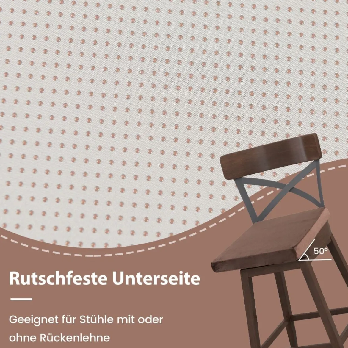 45 x 45 cm Große Memory-Schaum-Sitzkissen 5 cm Dicke Stuhlauflagen Braun