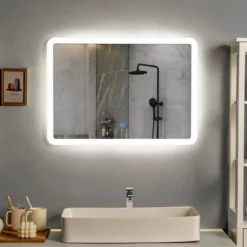 70 x 50 cm Großer Badezimmer-Spiegel Wandmontierbarer Badspiegel