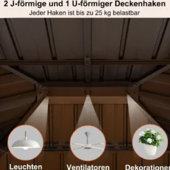 354 x 294 cm Großer Zeltpavillon mit Netz & Vorhang & Robustem Doppeldach aus Verzinktem Metall