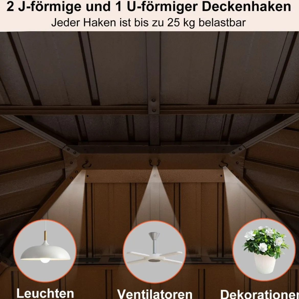 354 x 294 cm Großer Zeltpavillon mit Netz & Vorhang & Robustem Doppeldach aus Verzinktem Metall