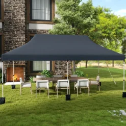 300 x 600 cm großes Pop-up-Überdachungszelt klappbares Eventzelt mit Tragetasche Weiß/Grün/Grau/Schwarz/Blau