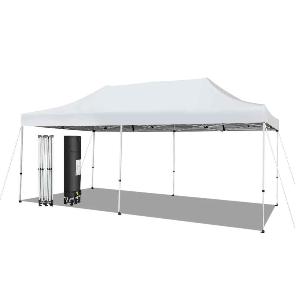 600 x 300 cm Großes Pop-Up-Überdachungszelt Sofortiger Sonnenschutz mit Rädern