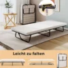 190 x 80 cm Gästebett mit Matratze Klappbares Einzelbett bis 120kg Stabiler Metallbett
