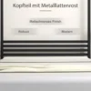 140 x 200 cm Himmelbett Bettgestell mit Lattenrost Metallbett Doppelbett Bettrahmen Schwarz