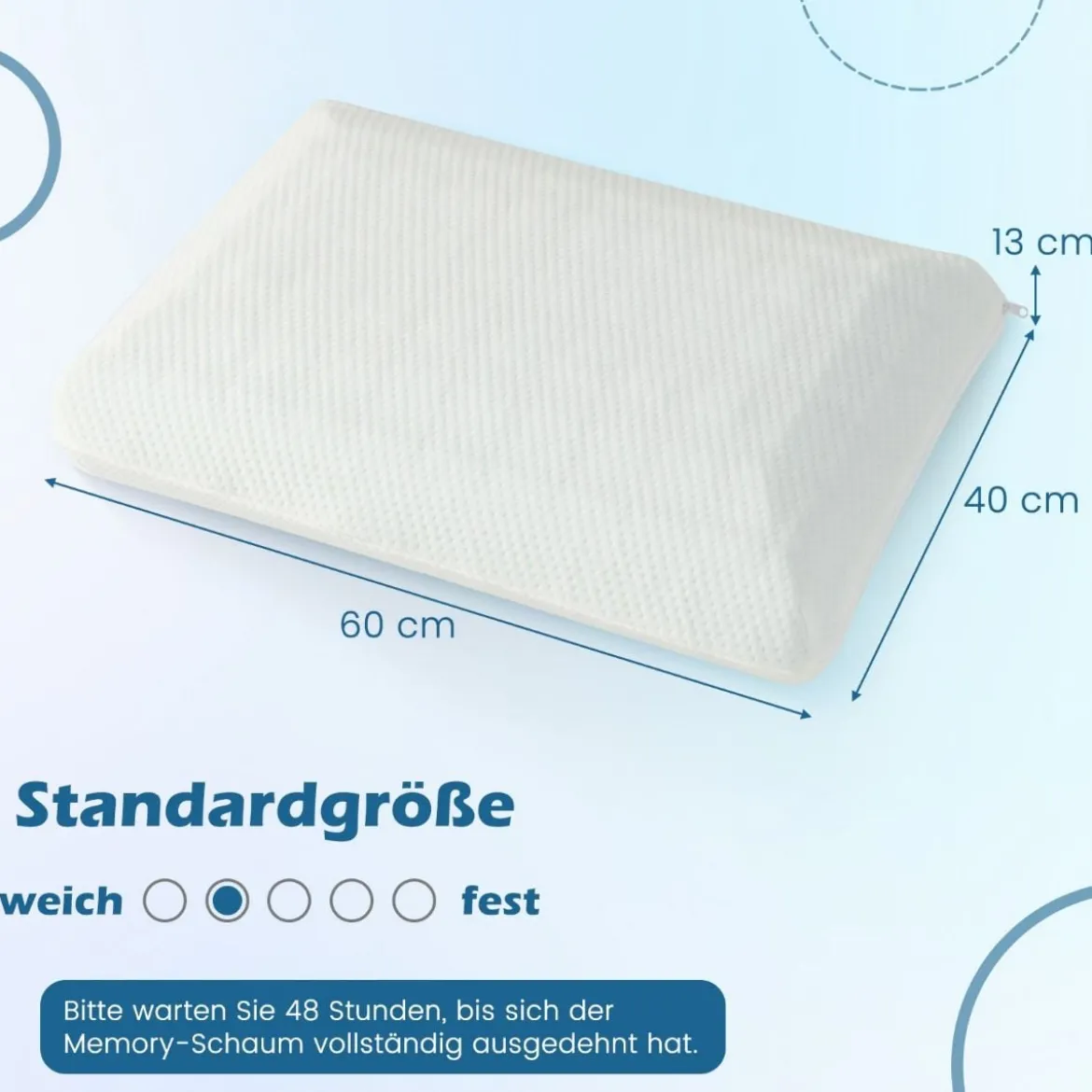 40 x 60 cm Kühlendes Kopfkissen 2er Set Kühlkissen zum Schlafen Gelkissen mit maschinenwaschbarem Bezug