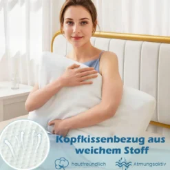 40 x 60 cm Kühlendes Kopfkissen 2er Set Kühlkissen zum Schlafen Gelkissen mit maschinenwaschbarem Bezug