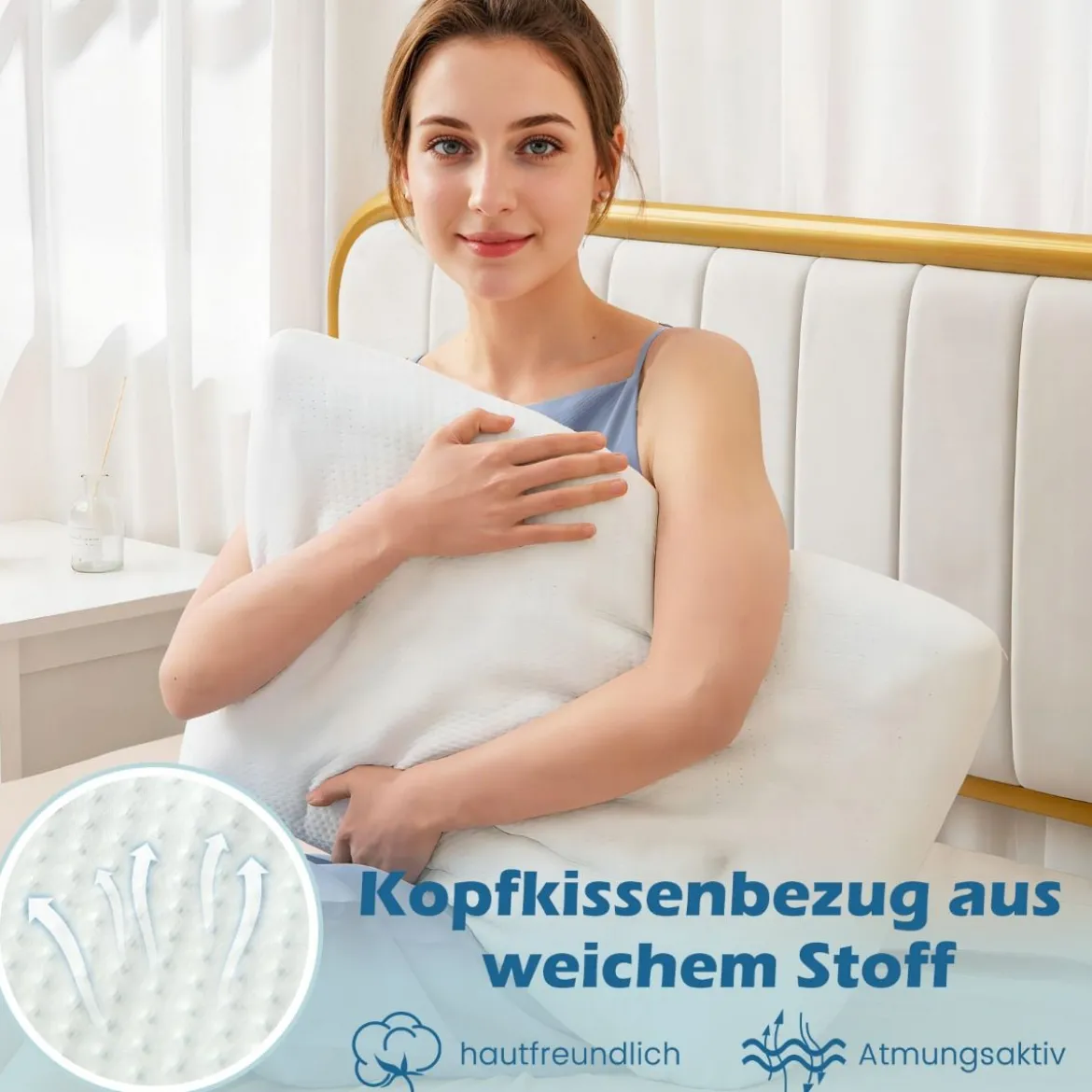 40 x 60 cm Kühlendes Kopfkissen 2er Set Kühlkissen zum Schlafen Gelkissen mit maschinenwaschbarem Bezug