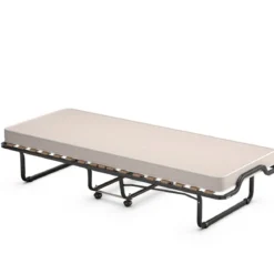 80x 200 cm Klappbares Gästebett Faltbares Faltbett mit Matratze aus Rückstellschaum
