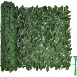 300 x 100 cm Künstliches Pflanzenwand Efeublättern Sichtschutz Heckenpflanze Windschutz