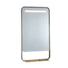 80 x 60 cm LED Badspiegel mit Ablage Aluminiumrahmen Schminkspiegel Golden