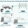 430 x 280 cm Pop-up Pavillon mit 2 Umwandelbaren Seitenwänden zu Markise Weiß