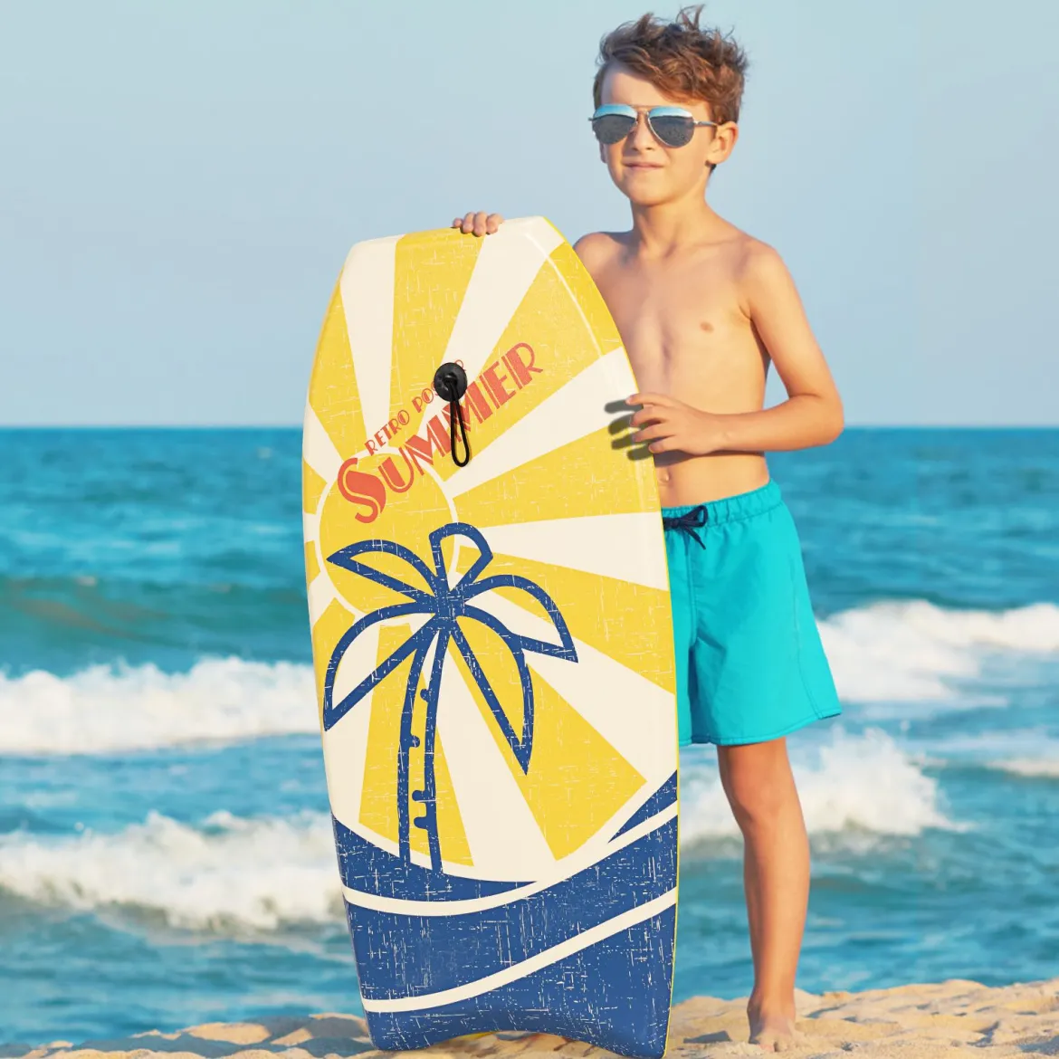 93 x 47 cm Surfboard Bodyboard leichtes Surfbrett für den Pool Sup-Board Gelb