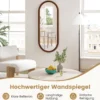 110 x 45 cm Wandspiegel mit Holzrahmen Oval Ganzkörperspiegel Hängespiegel Schminkspiegel