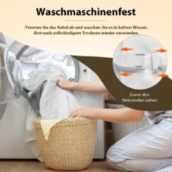 150 x 80 cm Wärmeunterbett mit Fernbedienung & Timer Maschinenwaschbar Weiß