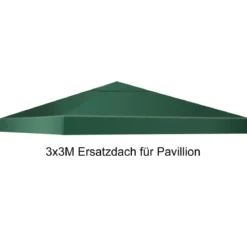 3x3m Ersatzdach für Pavillon Pavillondach Ersatzbezug mit Klettverschlüssen