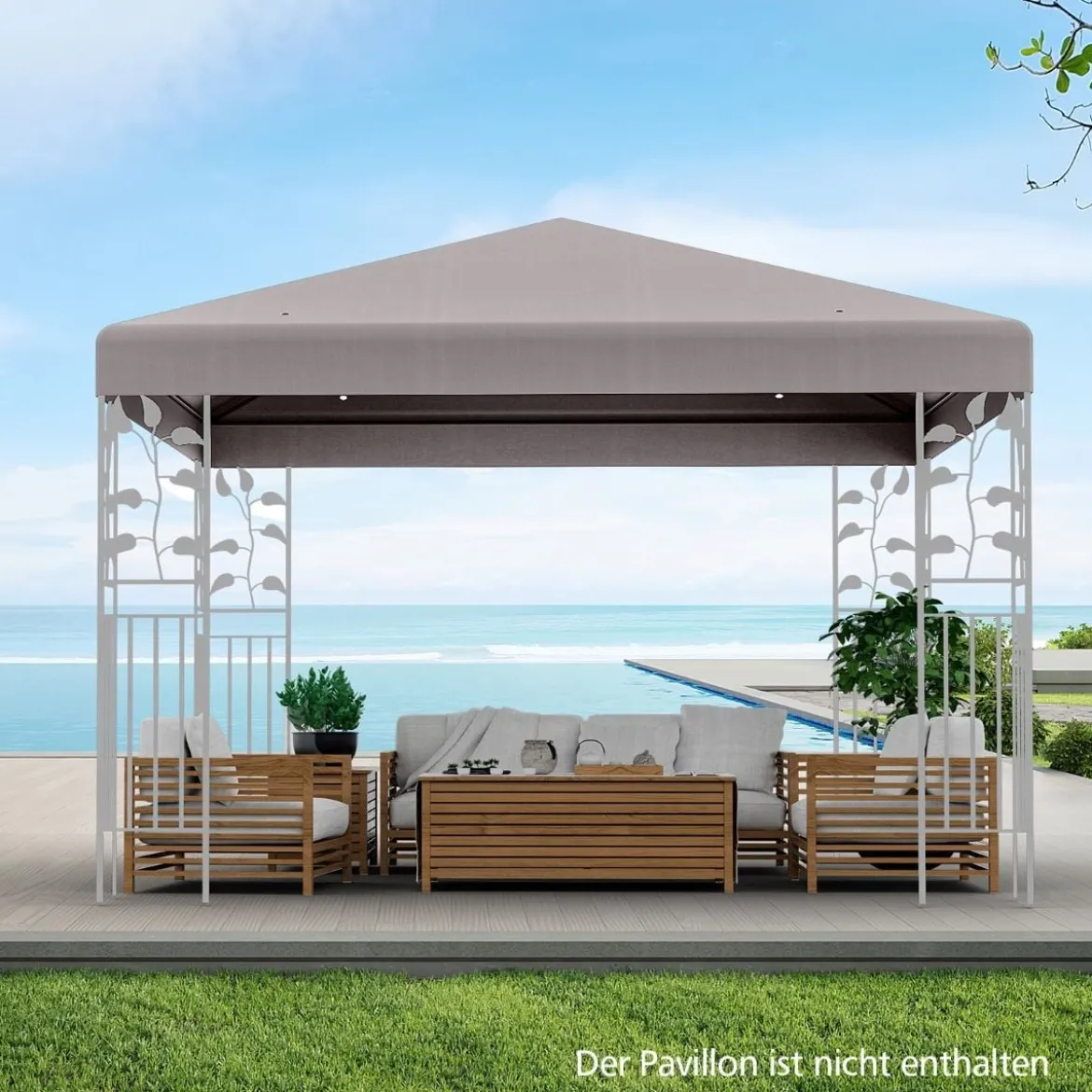 3x3m Ersatzdach für Pavillon Pavillondach Ersatzbezug mit Klettverschlüssen