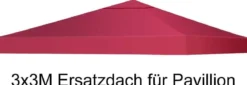 3x3m Ersatzdach für Pavillon Pavillondach Ersatzbezug mit Klettverschlüssen