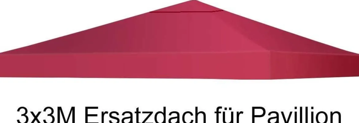 3x3m Ersatzdach für Pavillon Pavillondach Ersatzbezug mit Klettverschlüssen