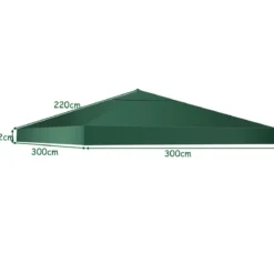 3x3m Ersatzdach für Pavillon Pavillondach Ersatzbezug mit Klettverschlüssen