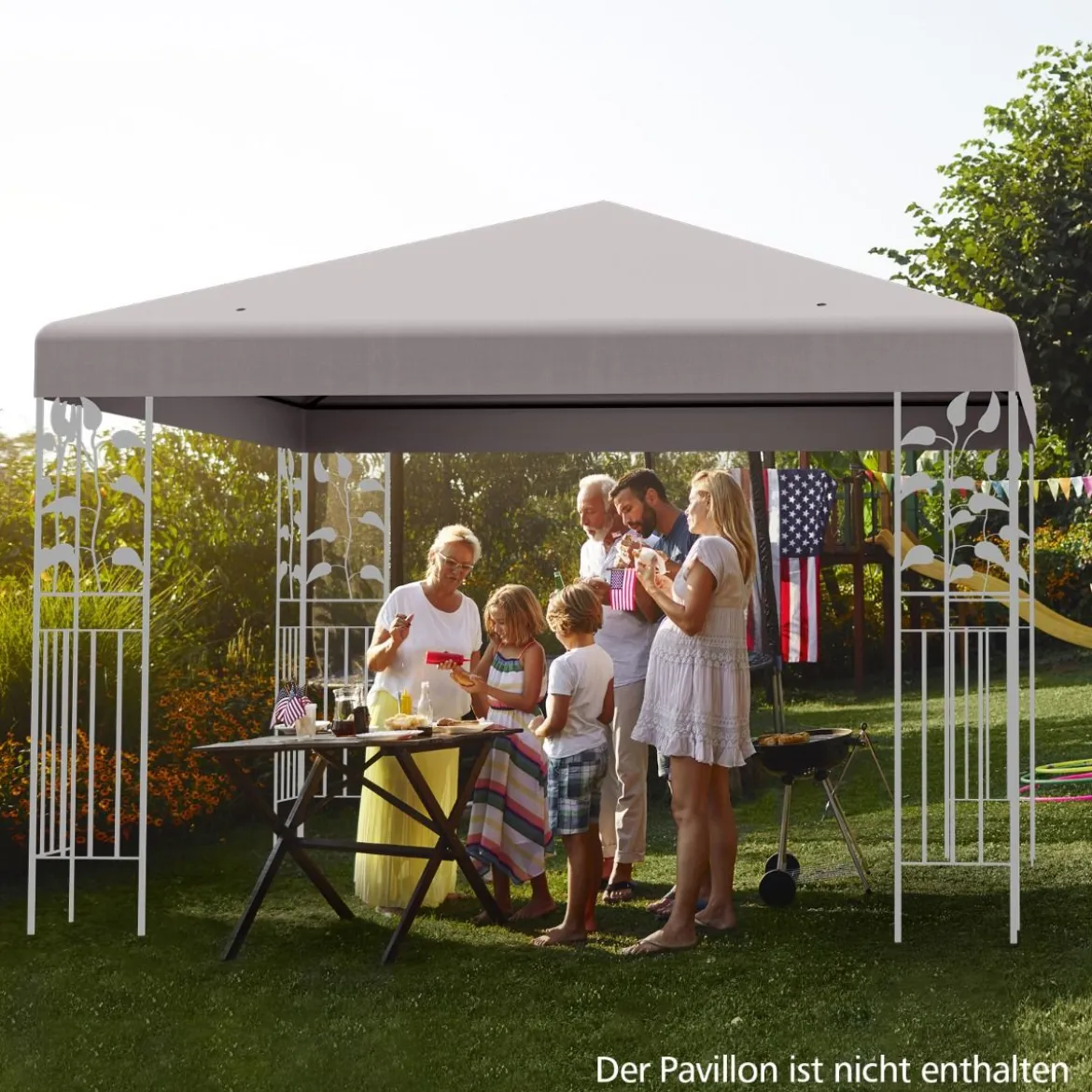 3x3m Ersatzdach für Pavillon Pavillondach Ersatzbezug mit Klettverschlüssen
