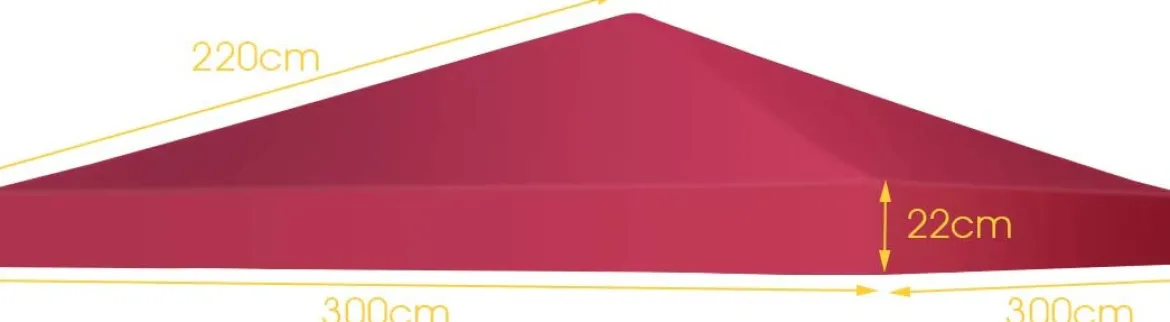 3x3m Ersatzdach für Pavillon Pavillondach Ersatzbezug mit Klettverschlüssen