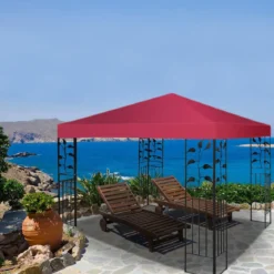 3x3m Ersatzdach für Pavillon Pavillondach Ersatzbezug mit Klettverschlüssen