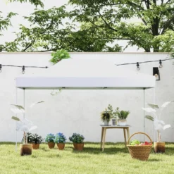 3 x 4,5 m Faltpavillon mit Rollentasche & 4 Seilen Höhenverstellbarer Pop Up Pavillon Gartenpavillon