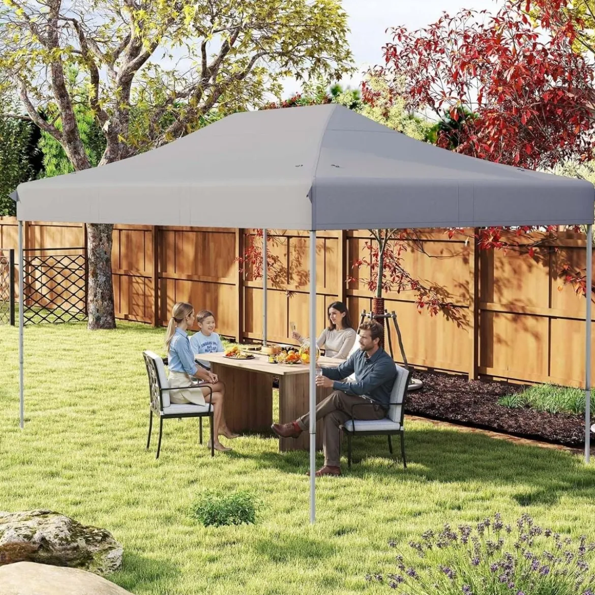 3 x 4,5 m Faltpavillon mit Rollentasche & 4 Seilen Höhenverstellbarer Pop Up Pavillon Gartenpavillon