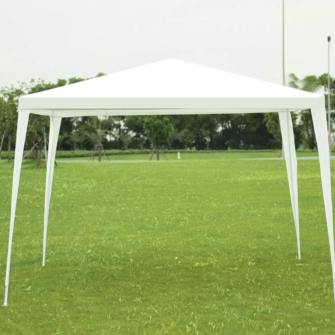 3 x 3 m Faltpavillon Partyzelt Gartenzelt mit Heringen & Windseilen Weiß