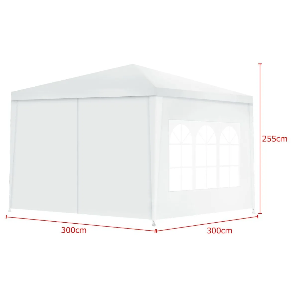3x3m Gartenzelt mit 4 abnehmbaren Seitenwänden & Fenstern ideal für Hochzeiten