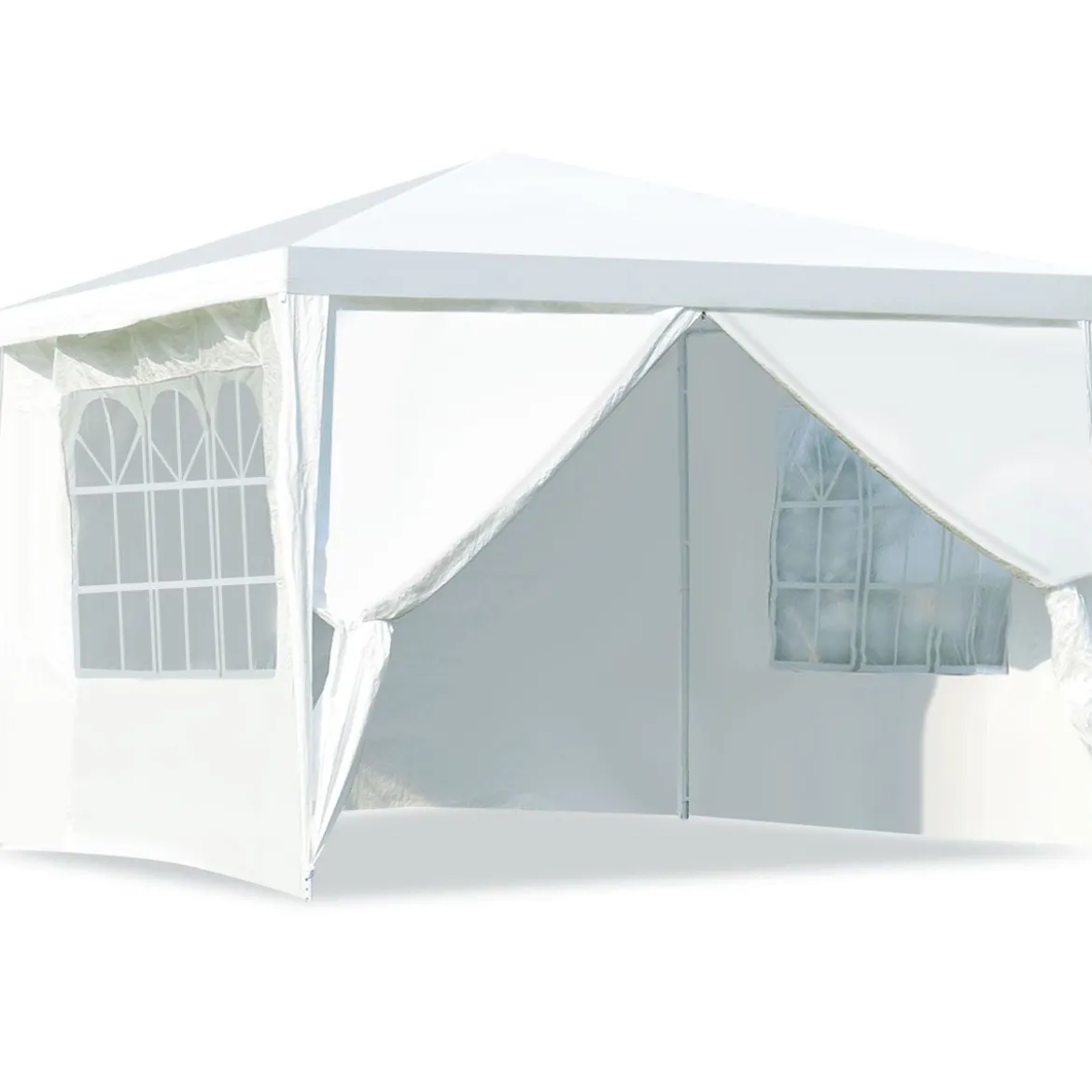 3x3m Gartenzelt mit 4 abnehmbaren Seitenwänden & Fenstern ideal für Hochzeiten