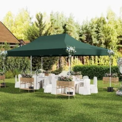 3 x 6 m Pavillon Faltpavillon mit 6 abnehmbaren Seitenwänden & Sandsäcke