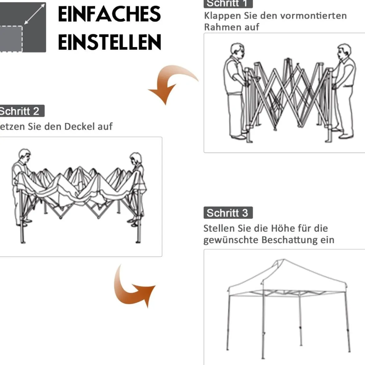 3 x 3 m Pavillon Faltpavillon wasserdicht stabil Winterfest Partyzelt mit Tragetasche auf Rollen Grau