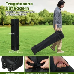 3 x 3 M Pavillon mit 4 abnehmbaren Seitenwänden Gartenzelt inkl. Rolltasche 8 Heringe 4 Anker Schwarz