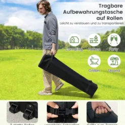 3 x 3 m Pavillon mit Rolltasche Wasserdichter Faltpavillon inkl. 4 Windseile Gartenzelt Weiß