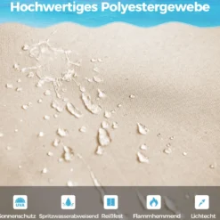 3,1 x 3,1 m Pergola mit Schiebedach Wasserdichter Pavillon Winterfester Gartenpavillon Beige