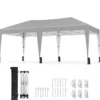 3 x 6 m Pop up Faltpavillon mit Tragetasche auf Rollen & UV Schutz 50+ Partyzelt Grau