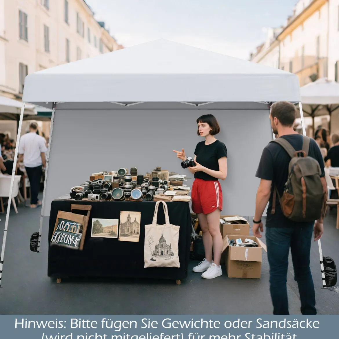 3 x 3 m Pop up Pavillon Faltpavillon Gartenzelt Wasserdicht & Sonnenschutz Gartenpavillon Partyzelt Weiß