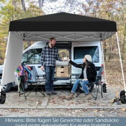 3 x 3 m Pop up Pavillon Faltpavillon Gartenzelt Wasserdicht & Sonnenschutz Gartenpavillon Schwarz
