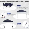 3 x 3 m Pop-Up Pavillon mit 4 Sandsäcken & Heringen & Seilen Faltpavillon Gartenpavillon Blau