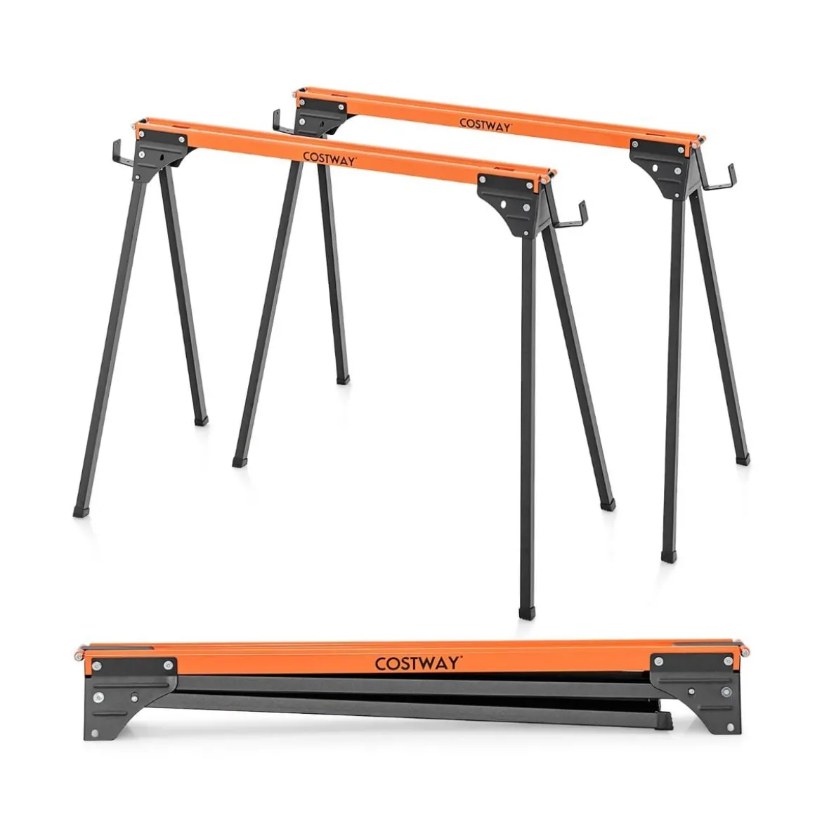 2 x Sägebock Arbeitsbock Klappbar Gerüstbock bis zu 500 kg belastbar 96,5 x 47 x 76 cm