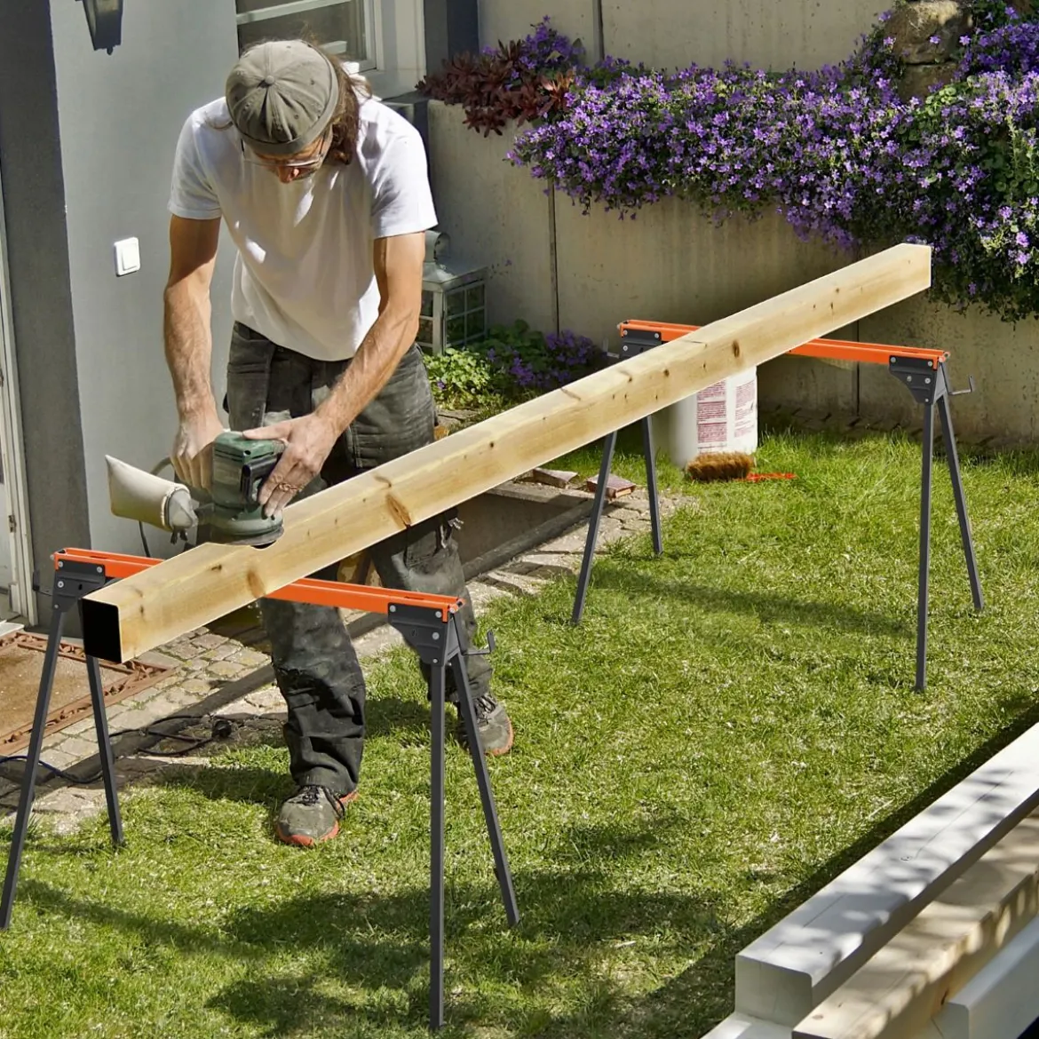 2 x Sägebock Arbeitsbock Klappbar Gerüstbock bis zu 500 kg belastbar 96,5 x 47 x 76 cm