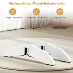 2 x Stützfüße aus Kieferholz für Hunde Absperrgitter 2 cm Gitterfüße für Schutzgitte Weiß